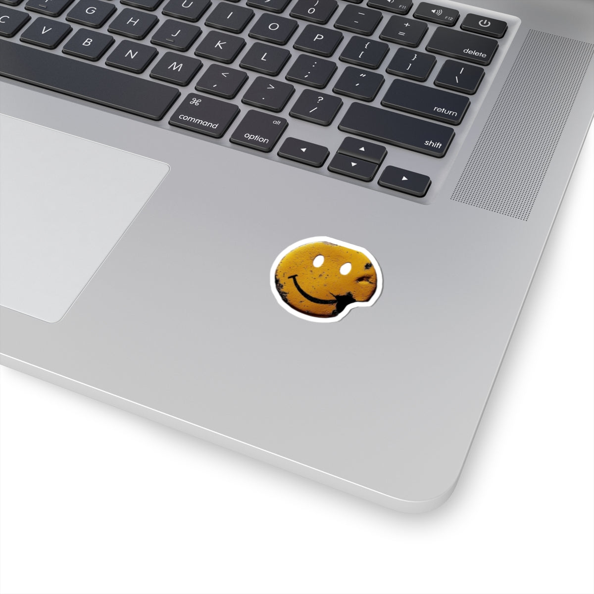 Smiley Face Distressed Kiss-Cut Sticker