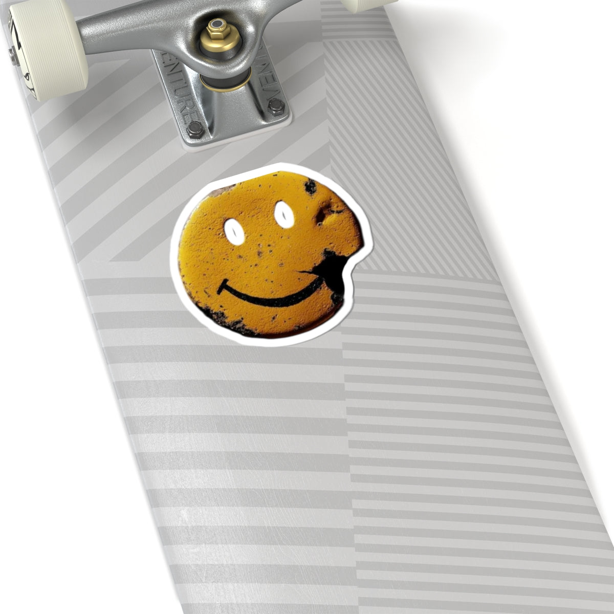 Smiley Face Distressed Kiss-Cut Sticker