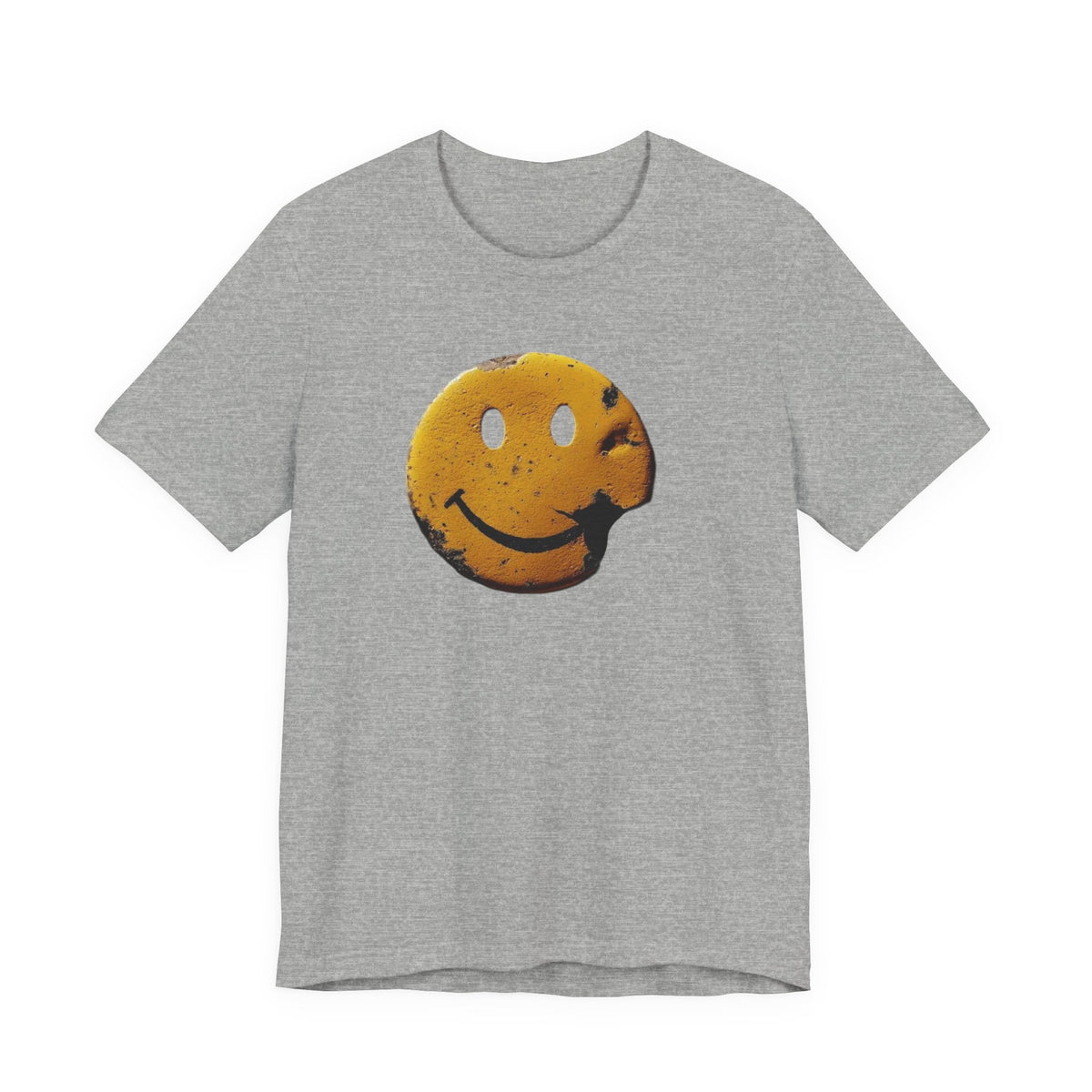 Smiley Bite Tee — Vintage Distressed Happy Face T‑Shirt