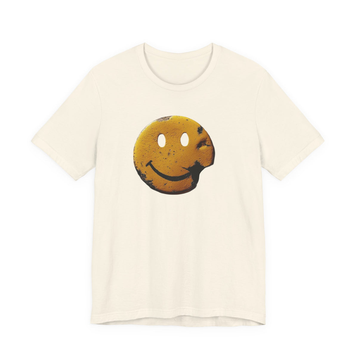 Smiley Bite Tee — Vintage Distressed Happy Face T‑Shirt