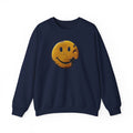 Smiley Face Distressed Sweatshirt – Vintage Grunge Happy Emoji Crewneck