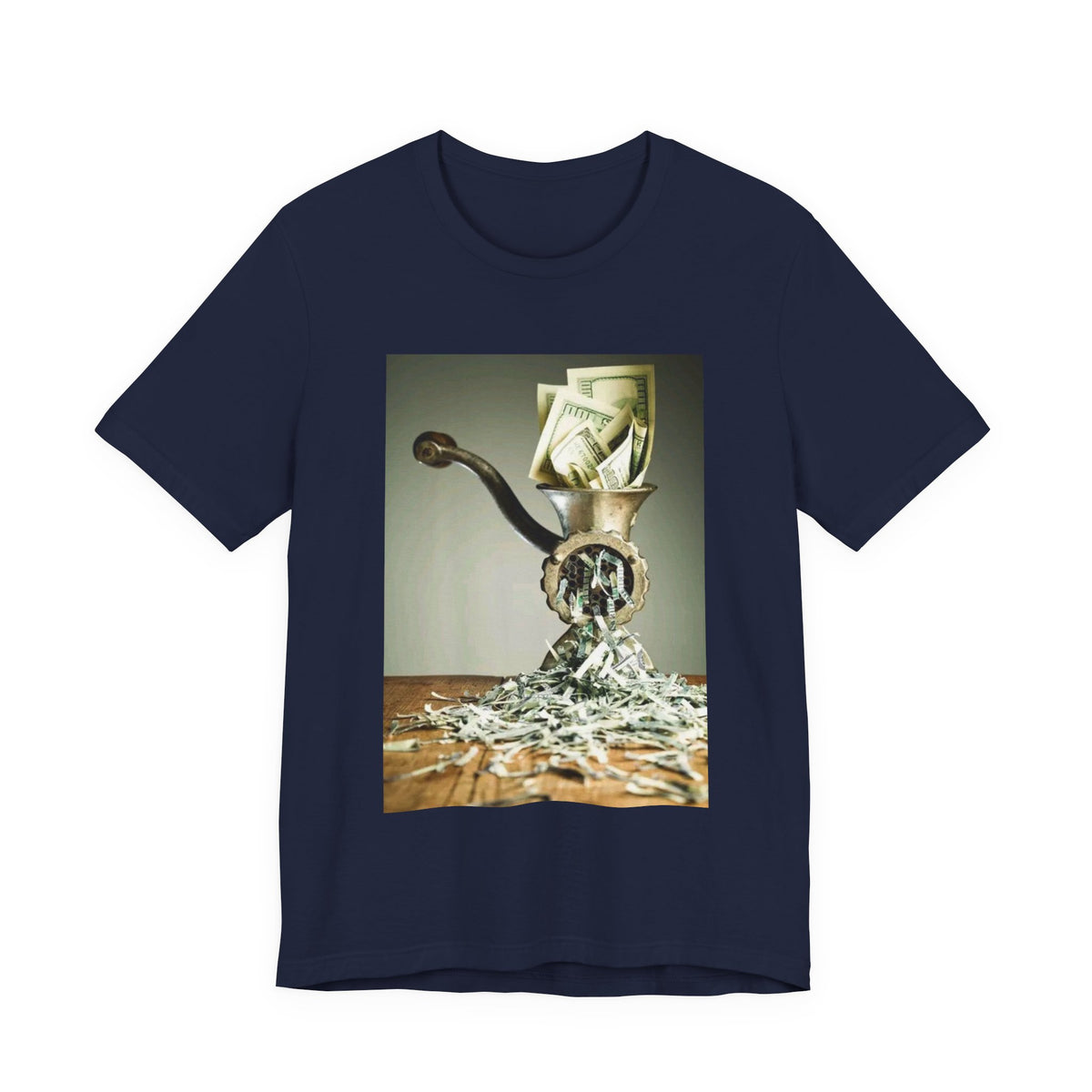 Money Grinder Graphic Tee — Vintage Cash Shredder Shirt
