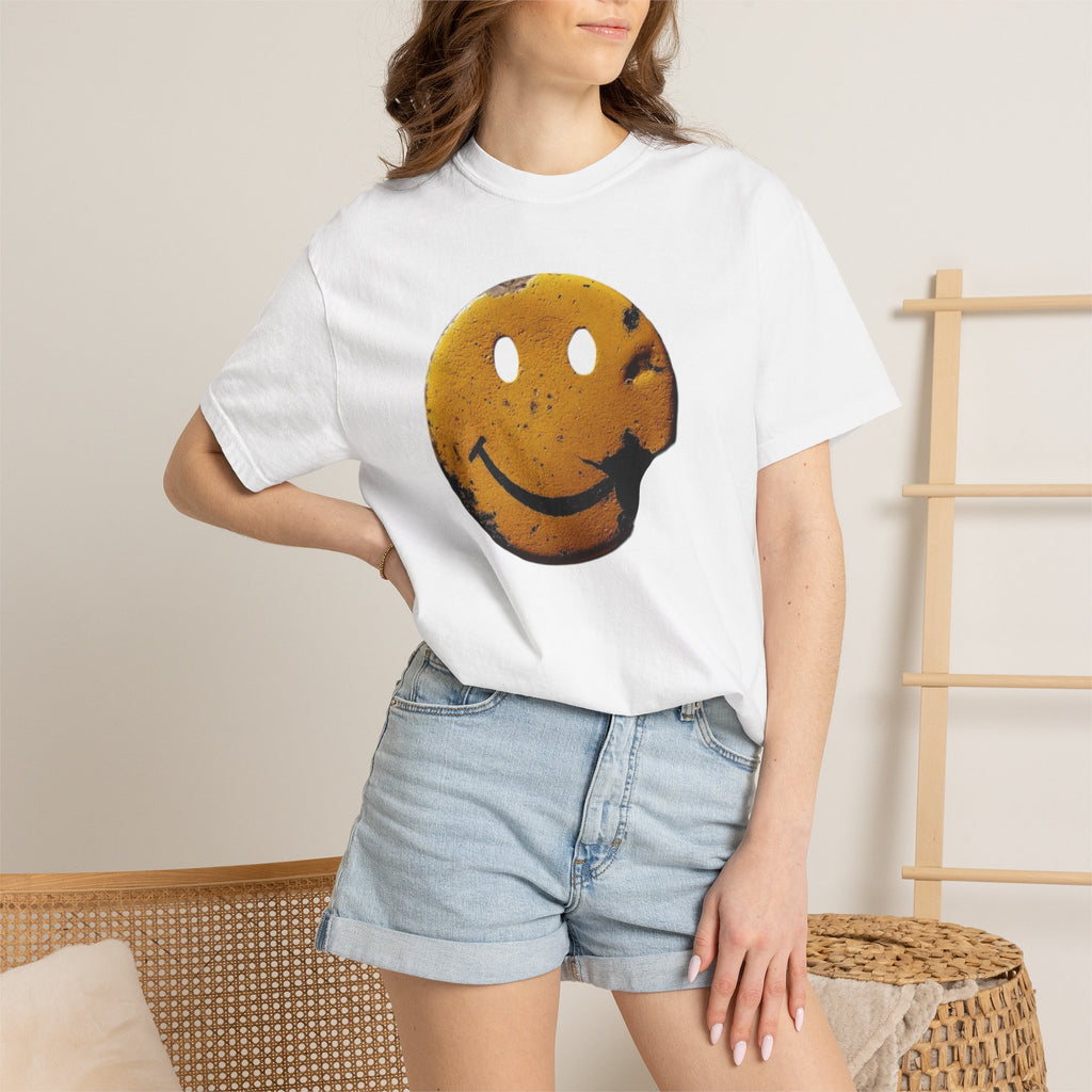 Smiley Face Distressed Tee — Vintage Grunge Smiley T-Shirt