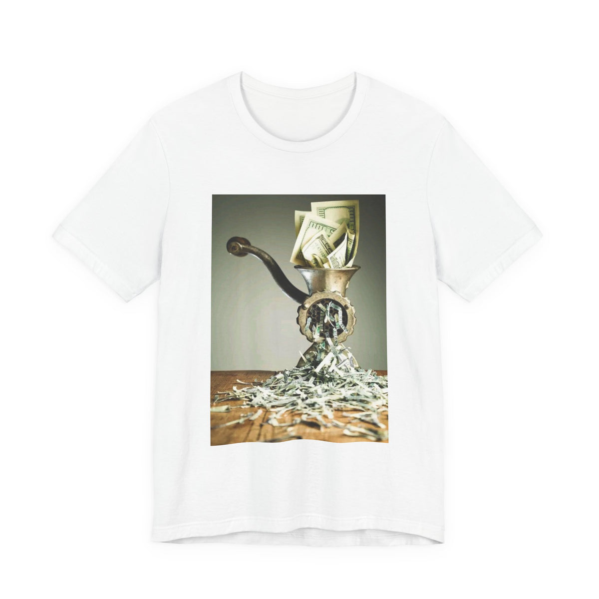 Money Grinder Graphic Tee — Vintage Cash Shredder Shirt