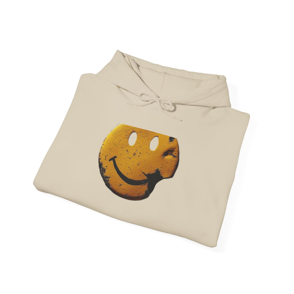 Smiley Face Cookie Hoodie — Retro Grunge Smiley Graphic Pullover