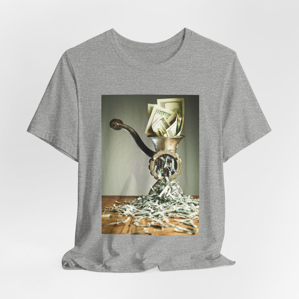 Money Grinder Graphic Tee — Vintage Cash Shredder Shirt