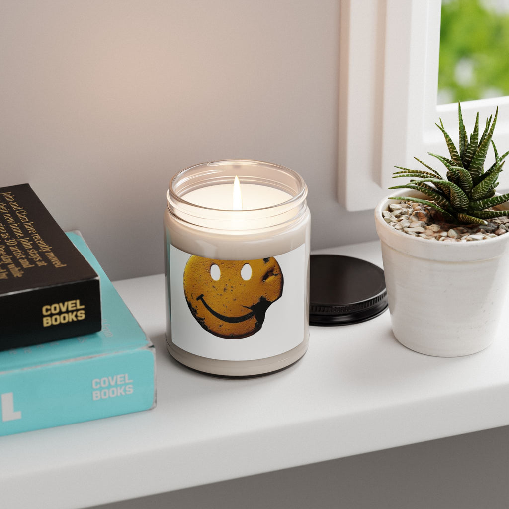 Smiley Face Soy Candle — 9oz Scented Jar (Happy Vibes)