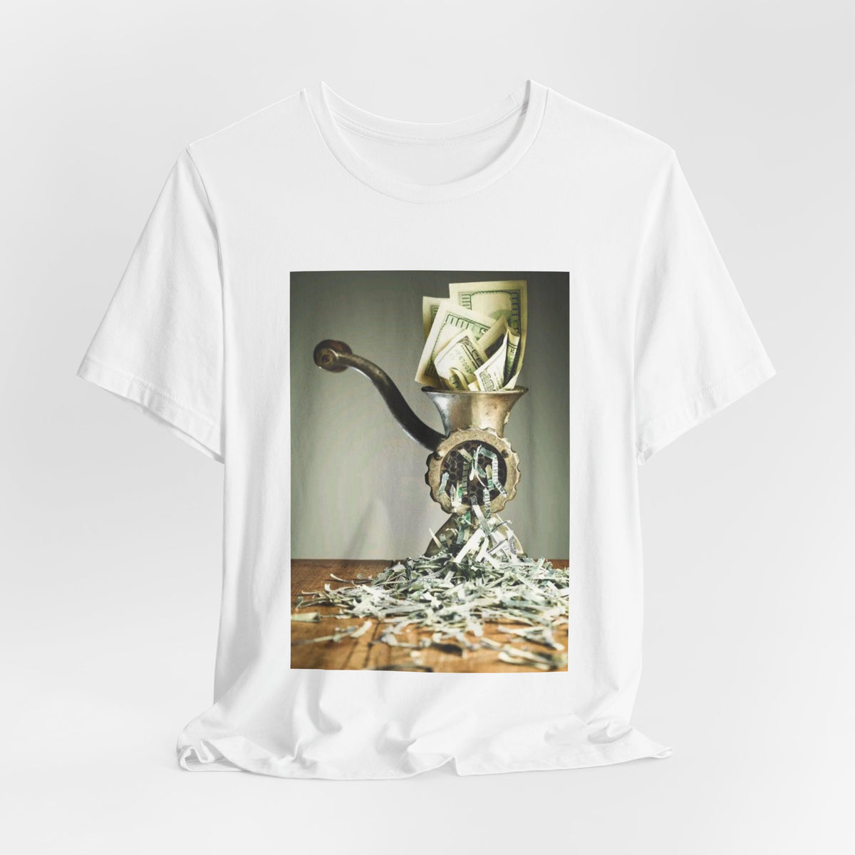 Money Grinder Graphic Tee — Vintage Cash Shredder Shirt