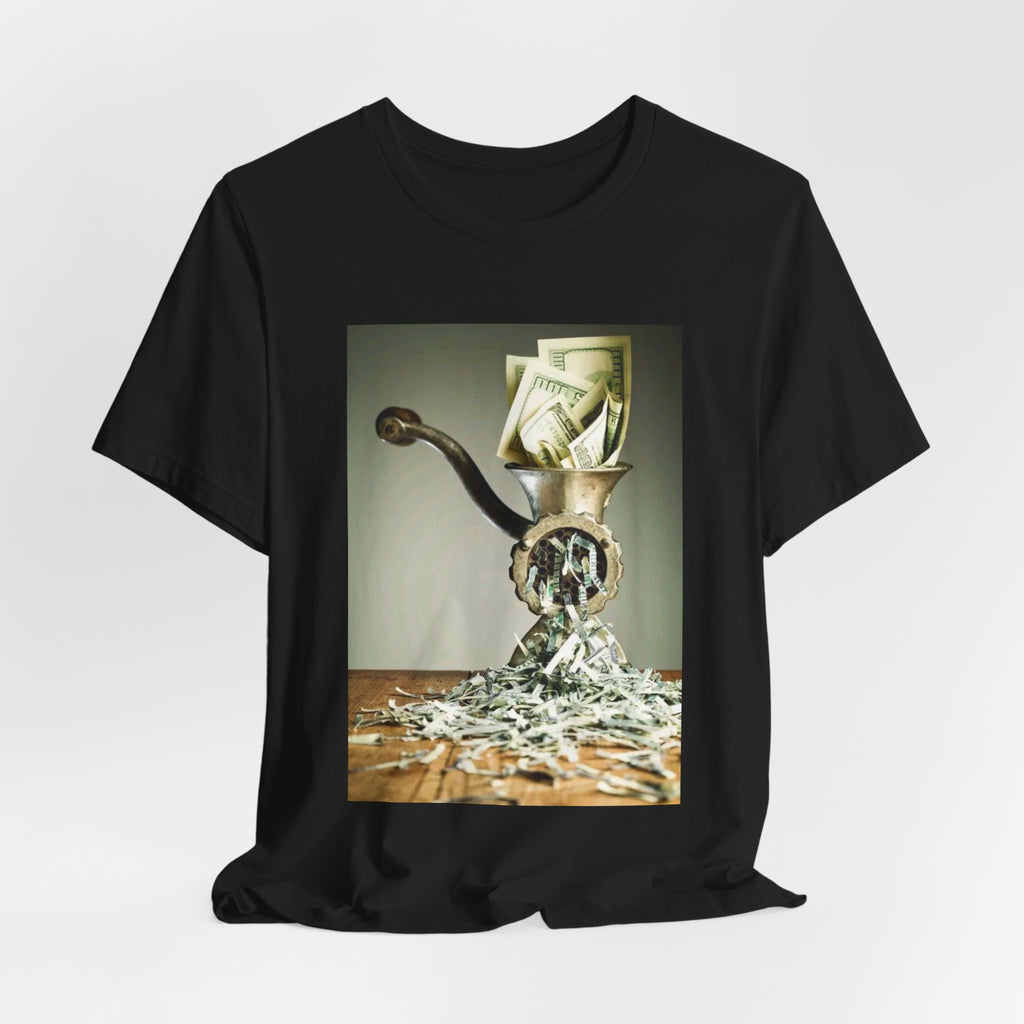 Money Grinder Graphic Tee — Vintage Cash Shredder Shirt