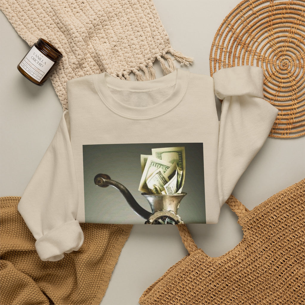 Vintage Coffee Grinder Art Sweatshirt — Retro Kitchen Still Life Crewneck