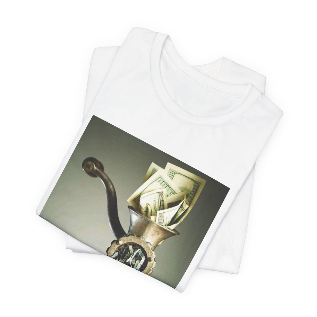 Money Grinder Graphic Tee — Vintage Cash Shredder Shirt