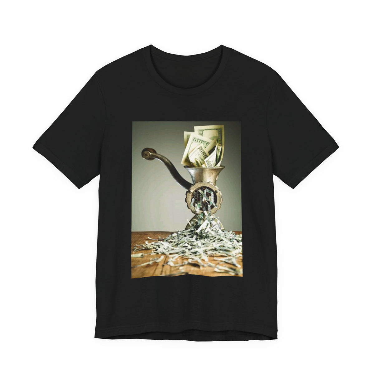 Money Grinder Graphic Tee — Vintage Cash Shredder Shirt