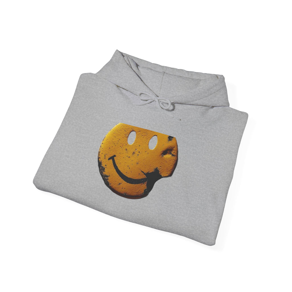 Smiley Face Cookie Hoodie — Retro Grunge Smiley Graphic Pullover