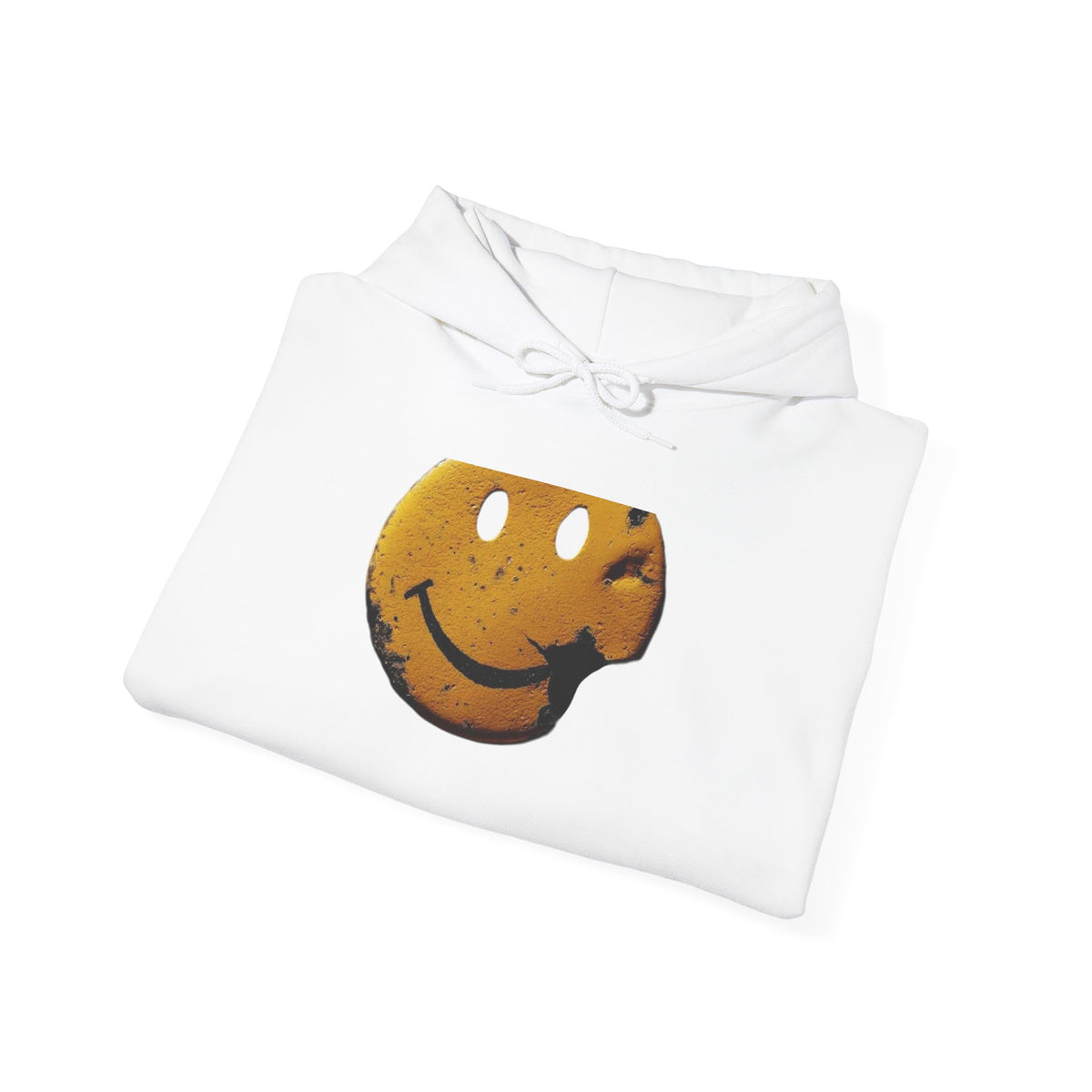 Smiley Face Cookie Hoodie — Retro Grunge Smiley Graphic Pullover