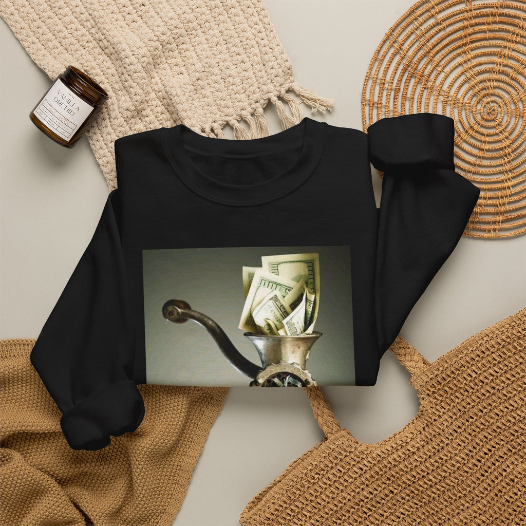 Vintage Coffee Grinder Art Sweatshirt — Retro Kitchen Still Life Crewneck