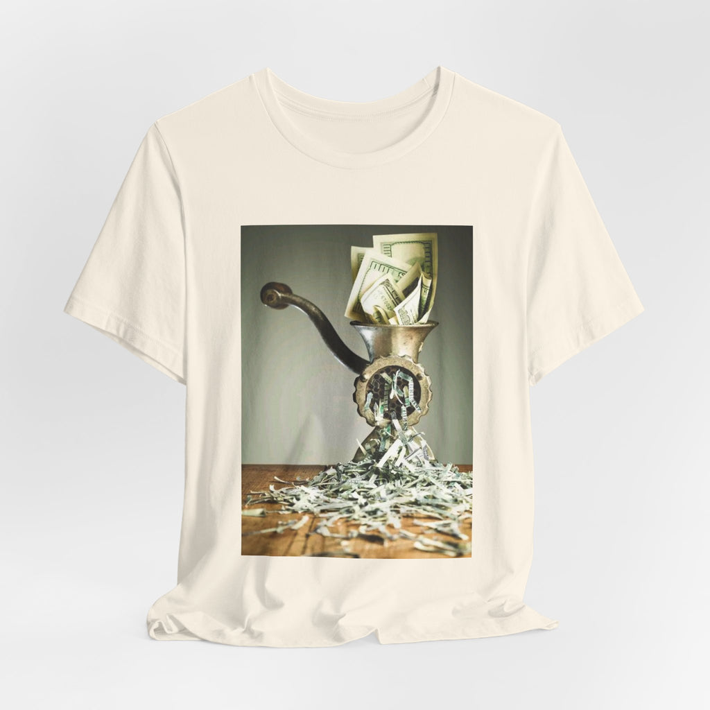 Money Grinder Graphic Tee — Vintage Cash Shredder Shirt