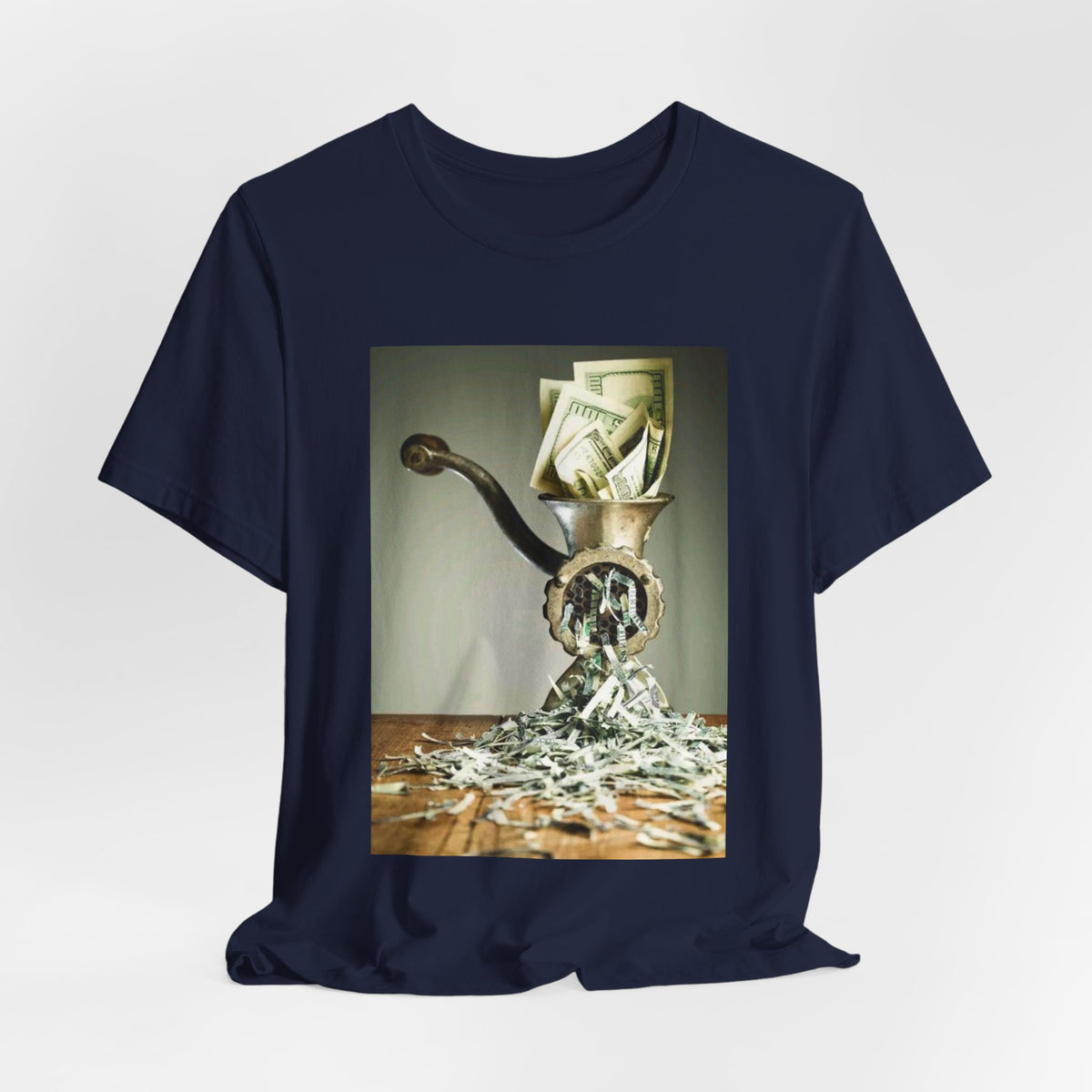 Money Grinder Graphic Tee — Vintage Cash Shredder Shirt