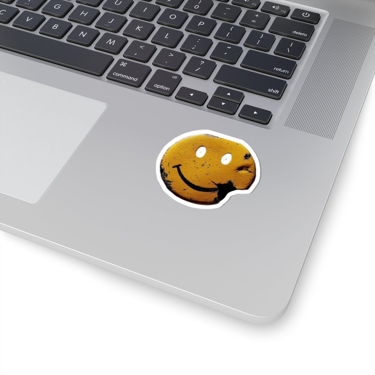 Smiley Face Distressed Kiss-Cut Sticker