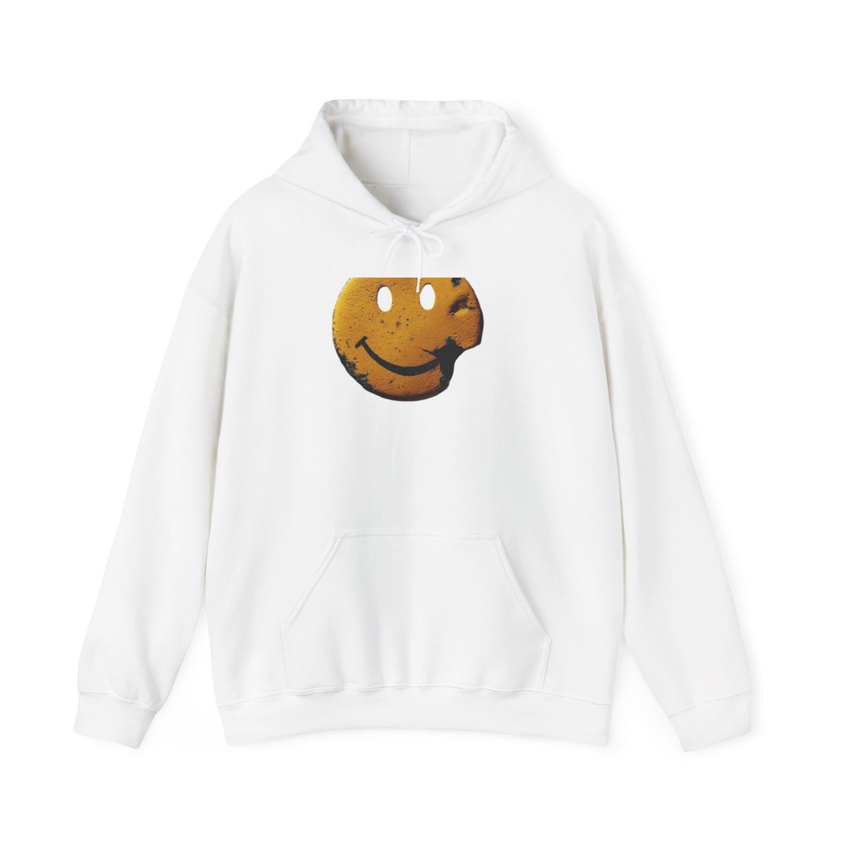 Smiley Face Cookie Hoodie — Retro Grunge Smiley Graphic Pullover