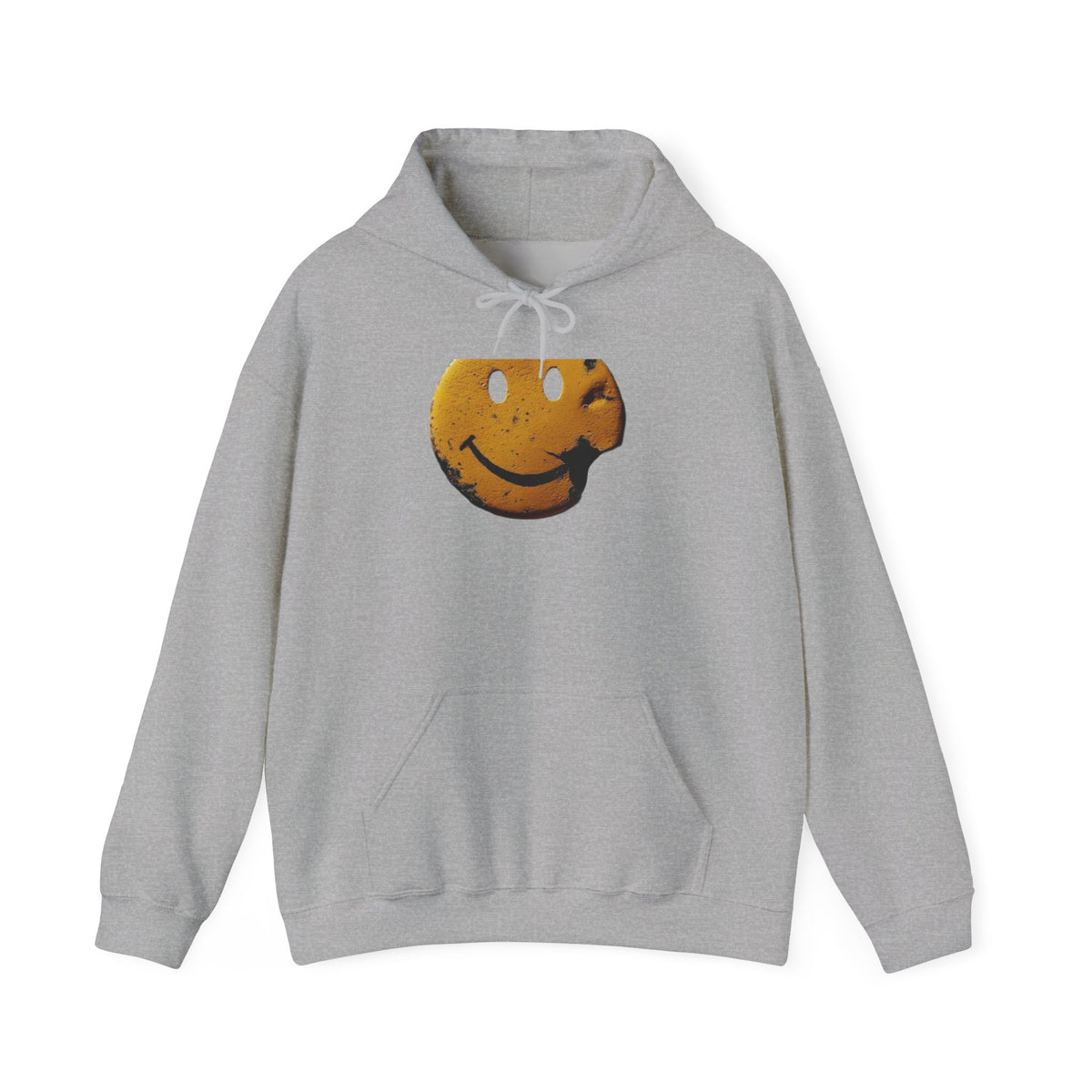 Smiley Face Cookie Hoodie — Retro Grunge Smiley Graphic Pullover