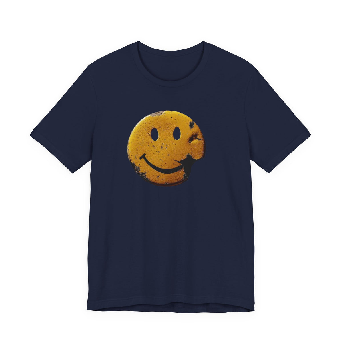 Smiley Bite Tee — Vintage Distressed Happy Face T‑Shirt